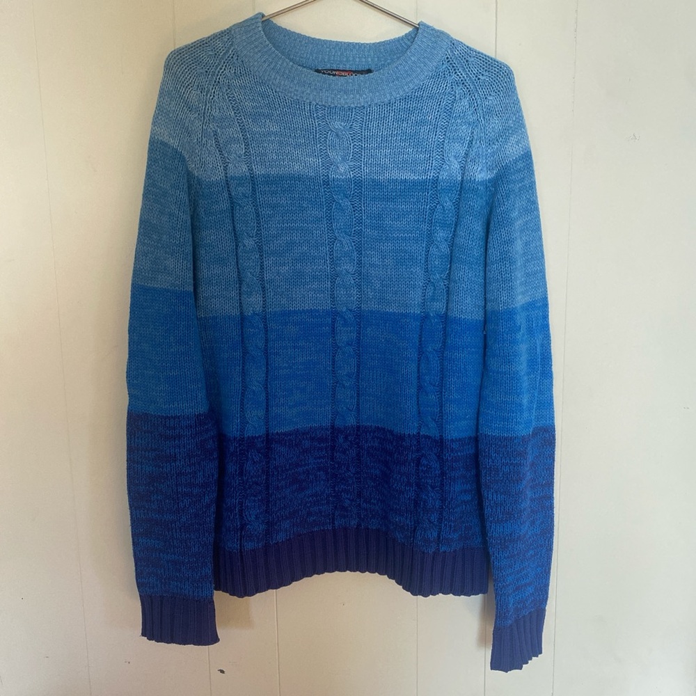 vintage 70s blue ombre sweater